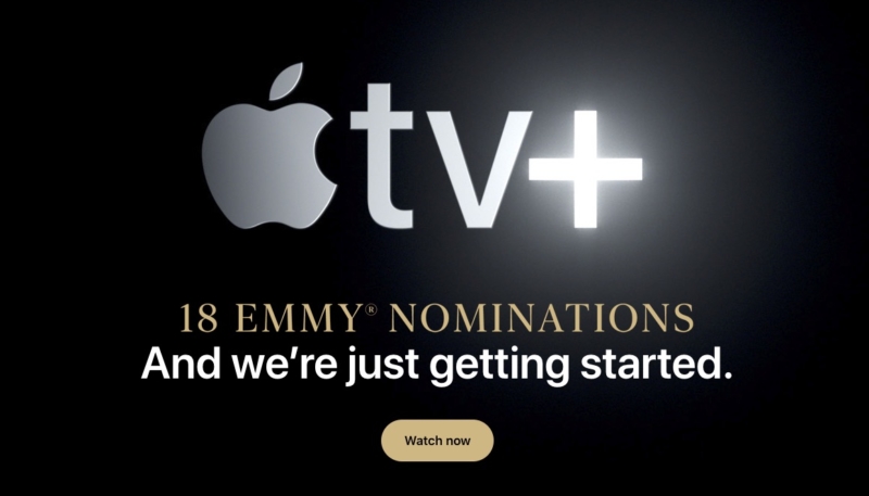 Apple Touts Apple TV+ and Its 18 Emmy Nominations on Its Homepage
