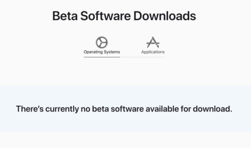 Beta Software Download Not Available