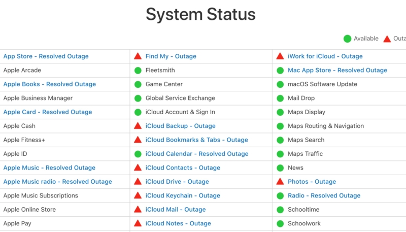 Several Apple iCloud-Related Services Experiencing Outage