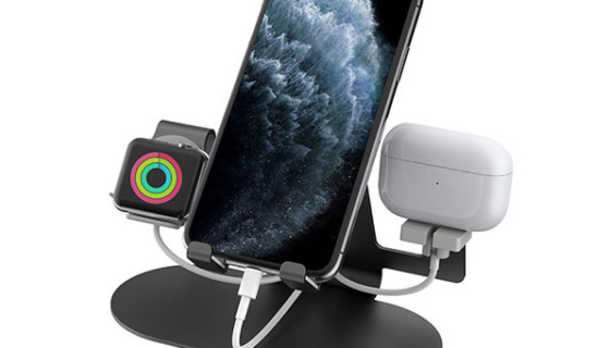 Trio 3-in-1 Aluminum Desktop Charging Stand