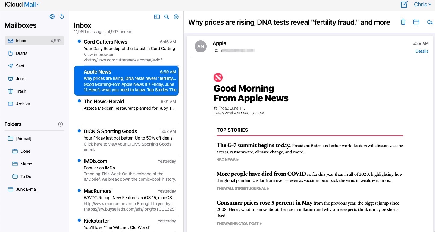 iCloud Mail is getting a shiny new interface for the web