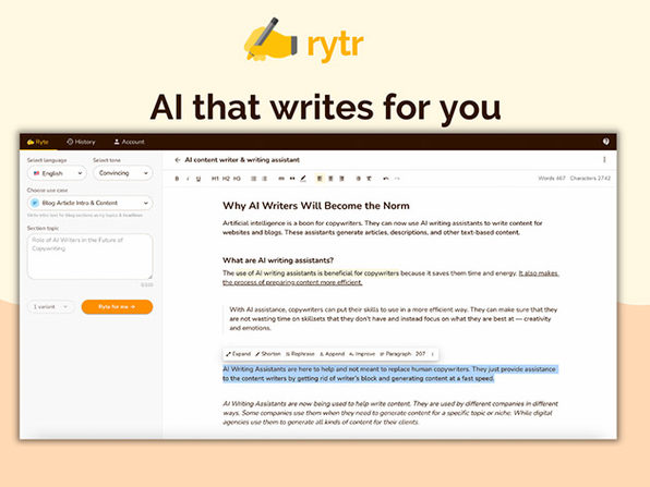 MacTrast Deals: Rytr AI Writing Tool: Lifetime Subscription
