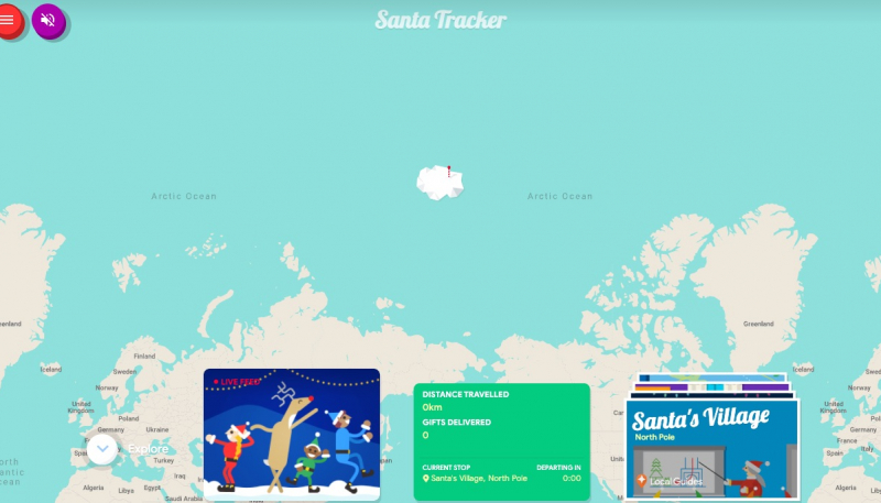 Google’s Santa Tracker Once Again Tracks Santa’s Annual Christmas Eve Journey