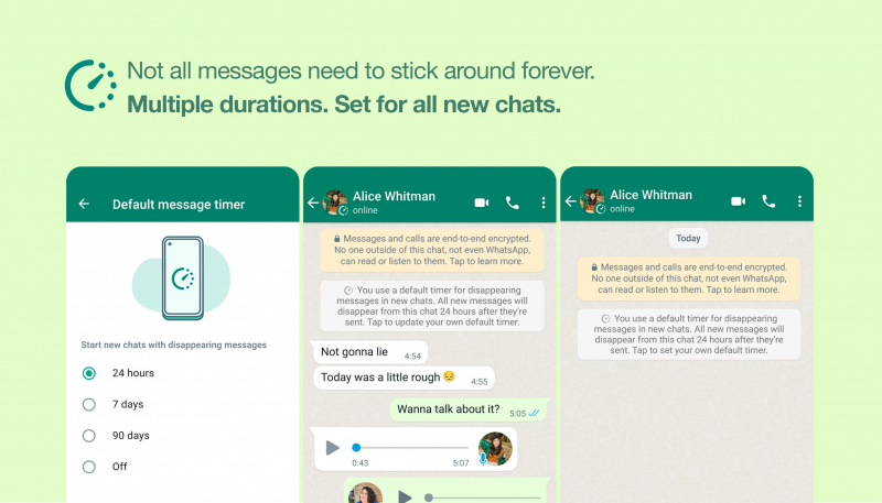Disappearing Messages Now a Default Option in WhatsApp