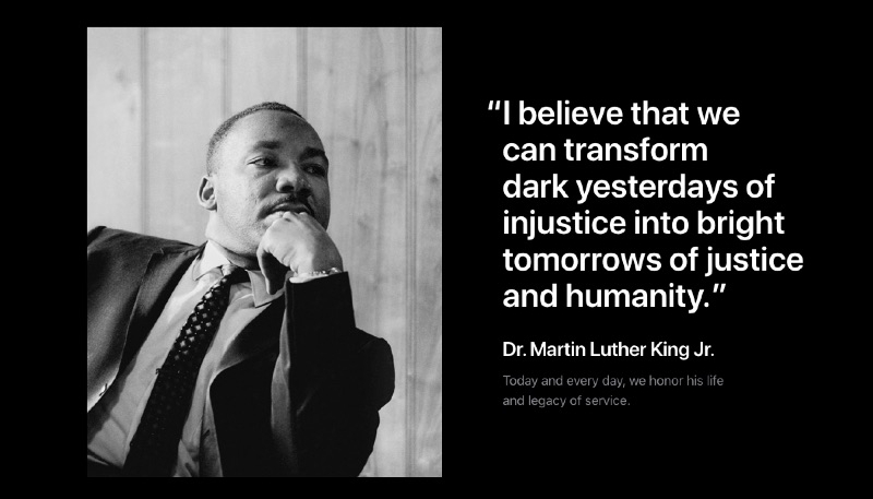 Apple Offers Full-Page Website Tribute to Dr. Martin Luther King, Jr.