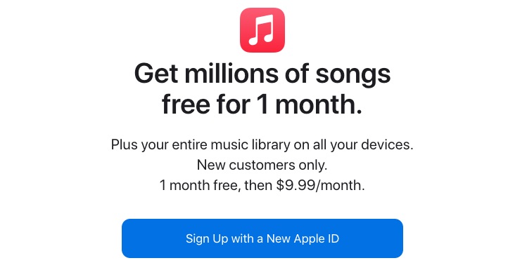 Apple Music Drops Free Trial Period from Three-Months to One-Month