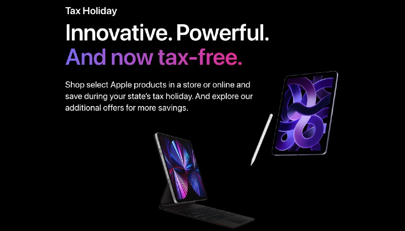 Apple Announces Sales Tax Holiday-Eligible Products