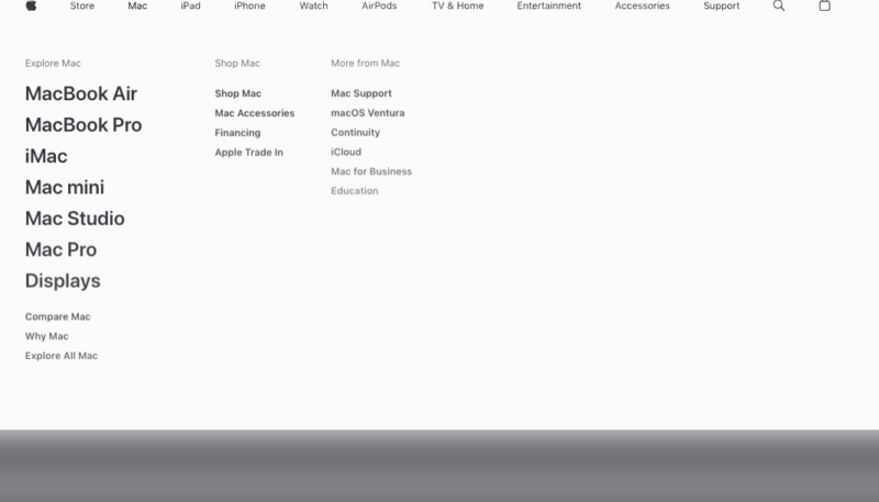 Apple Revamps Website – Brings New Drop-Down Menu Bars