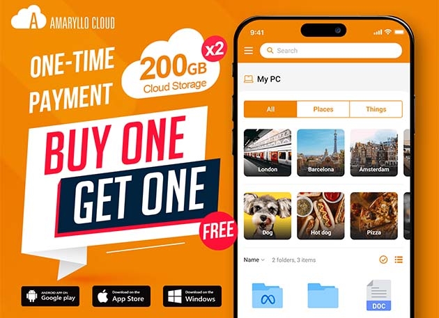 Mactrast Deals: Amaryllo Cloud Storage: One-Time Payment (200GB/2-Pack)