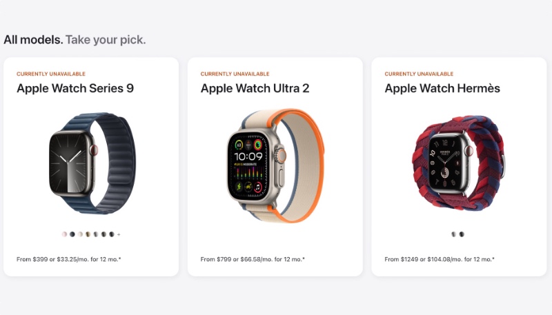 Apple Watch Series 9 and Ultra 2 No Longer For Sale on Apple’s Website