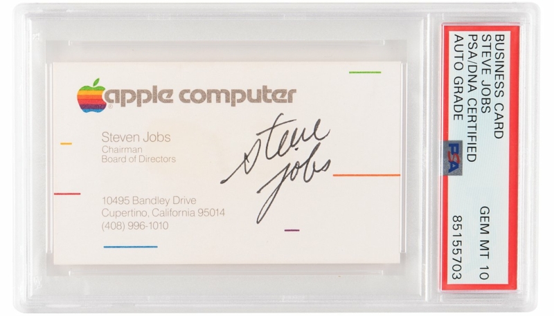 Business Card Signed by Steve Jobs Goes for Over $180,000 at Auction
