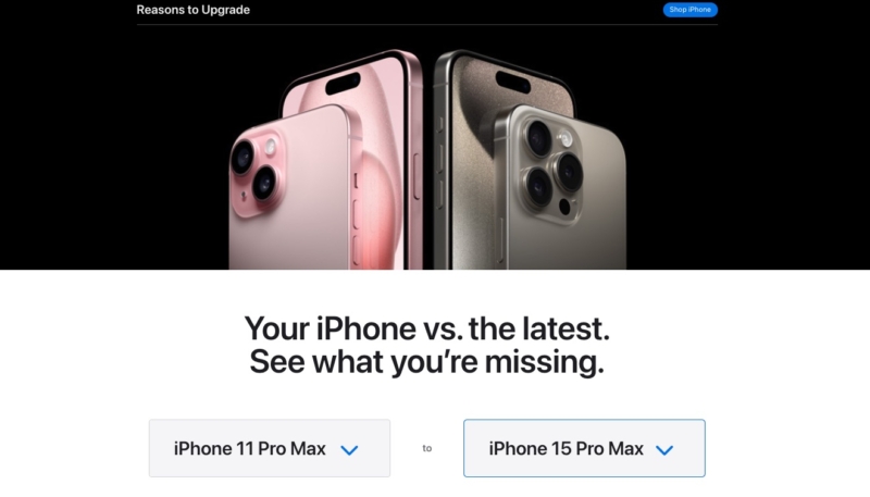 Apple Offers ‘Reasons to Upgrade’ to iPhone 15 on New Website