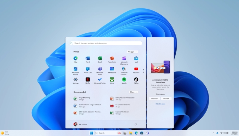 Windows 11 Users Can Now Access Their iPhone from the Start Menu
