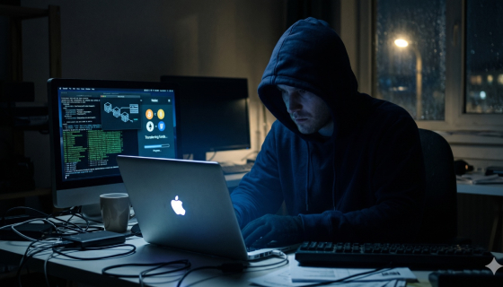 Google Gemini image of hacker using a MacBook