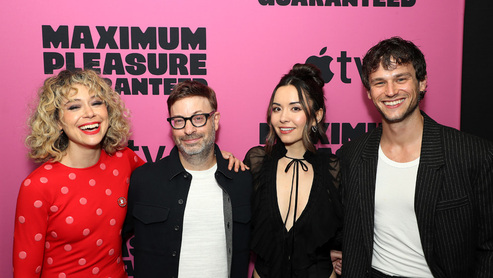 Tatiana Maslany, David J. Rosen (creator, showrunner, executive producer), Kiarra Hamagami Goldberg and Brandon Flynn attend an advance screening of Apple TV’s highly anticipated darkly comedic thriller “Maximum Pleasure Guaranteed” at Soho House New York. 