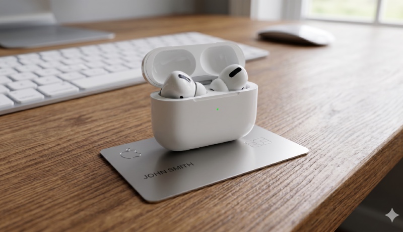 Google Gemini-generated image of an Apple Card and AirPods Pro 3