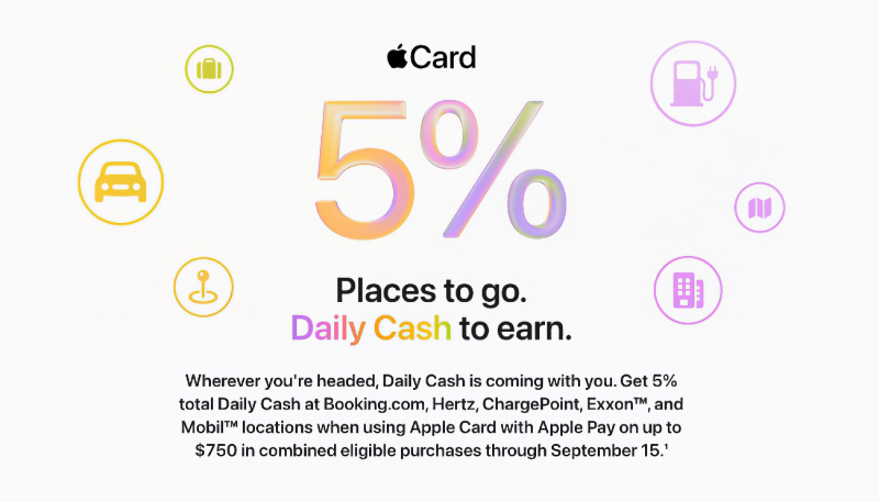 Apple Card Users Can Score Summer Savings With 5% Daily Cash Travel Promotions Through Sept. 15